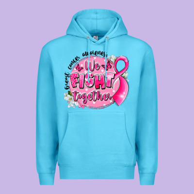 Breast Cancer Awareness We Fight Together Premium Hoodie Designed By Lillyallendesigns