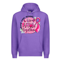 Purple breast cancer awareness we fight together Premium Hoodie - LillyAllenDesigns