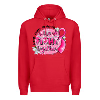 Red breast cancer awareness we fight together Premium Hoodie - LillyAllenDesigns