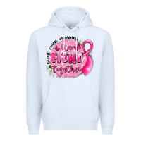 White breast cancer awareness we fight together Premium Hoodie - LillyAllenDesigns