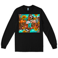 Black pumpkin nurse with sunflower Long Sleeve Tee - AdoDesignShop