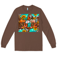 Chestnut pumpkin nurse with sunflower Long Sleeve Tee - AdoDesignShop