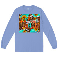 Colony Blue pumpkin nurse with sunflower Long Sleeve Tee - AdoDesignShop