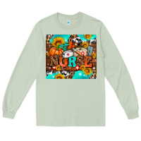 Matcha pumpkin nurse with sunflower Long Sleeve Tee - AdoDesignShop