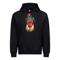 Black chicken with bandana and leopard Urban Hoodie - texasbilliewilder
