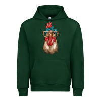 Forest Green chicken with bandana and leopard Urban Hoodie - texasbilliewilder