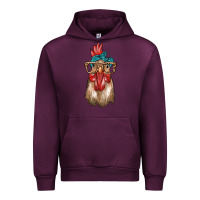 Mauve Wine chicken with bandana and leopard Urban Hoodie - texasbilliewilder
