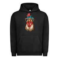 Pigment Black chicken with bandana and leopard Urban Hoodie - texasbilliewilder