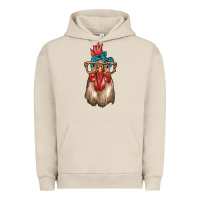 Pigment French Oak chicken with bandana and leopard Urban Hoodie - texasbilliewilder