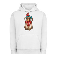 Pigment Lunar Rock chicken with bandana and leopard Urban Hoodie - texasbilliewilder