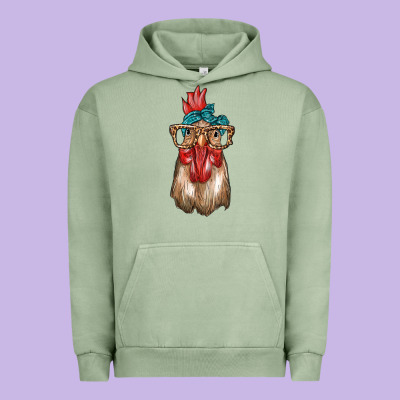 Chicken With Bandana And Leopard Urban Hoodie Designed By Texasbilliewilder