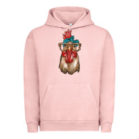 Pigment Salmon chicken with bandana and leopard Urban Hoodie - texasbilliewilder