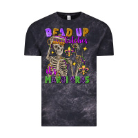 Cloud Black bead up bitches it's mardi gras skeleton Vintage Tee - FaDigitalArtStudio
