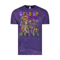 Cloud Purple bead up bitches it's mardi gras skeleton Vintage Tee - FaDigitalArtStudio