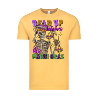 Vintage Mustard bead up bitches it's mardi gras skeleton Vintage Tee - FaDigitalArtStudio
