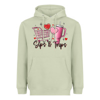 Matcha sips & trips target inspired stanley Heavyweight Hoodie - MaliasSmallBusiness
