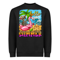 Black hello summer skeleton Heavyweight Sweatshirt - Zillion Design Studio