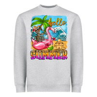 Heather Grey hello summer skeleton Heavyweight Sweatshirt - Zillion Design Studio