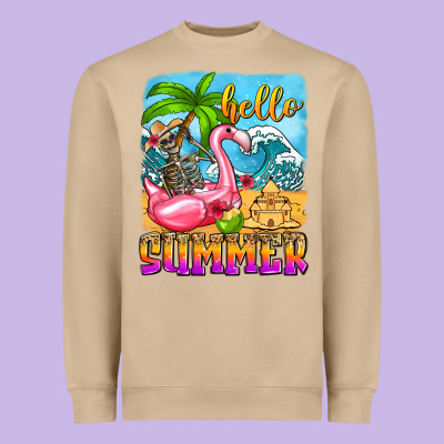 Hello Summer Skeleton Heavyweight Sweatshirt Designed By Zillion Design Studio