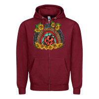 Burgundy ladybuy  rainbow Zipper Hoodie - BarkalooDesign