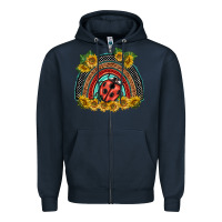 Navy ladybuy  rainbow Zipper Hoodie - BarkalooDesign