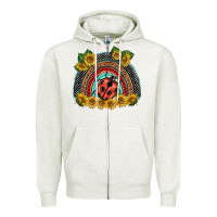 Oatmeal Heather ladybuy  rainbow Zipper Hoodie - BarkalooDesign