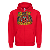 Red ladybuy  rainbow Zipper Hoodie - BarkalooDesign
