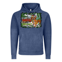 Vintage Denim merry and bright  dachshund with farm Vintage Hoodie - RanaPortraitStore