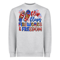 Heather Grey flip flops fireworks and freedom Heavyweight Sweatshirt - Zillion Design Studio