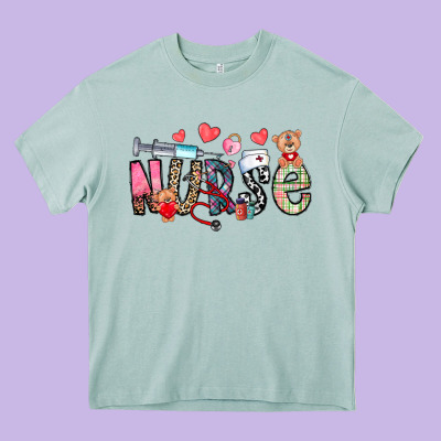 Nurse Valentines Day Heavy Core Tee Designed By Cowhidedigitalart
