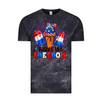Cloud Black 4th of July ice creams tastes like freedom Vintage Tee - Neo Western