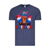 Vintage Denim 4th of July ice creams tastes like freedom Vintage Tee - Neo Western