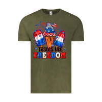 Vintage Olive 4th of July ice creams tastes like freedom Vintage Tee - Neo Western