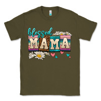 Army Green daisy blessed mama Classic Tee - AdoDesignShop