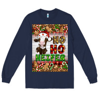 Navy Christmas Ho Ho Ho Heifer Long Sleeve Tee - Artiststas
