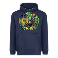 Navy one lucky mama Heavyweight Hoodie - MaliasSmallBusiness