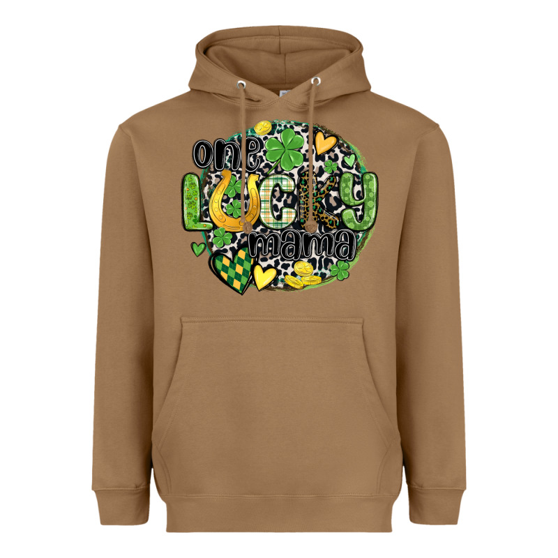 One Lucky Mama Heavyweight Hoodie by MaliasSmallBusiness | Teevron