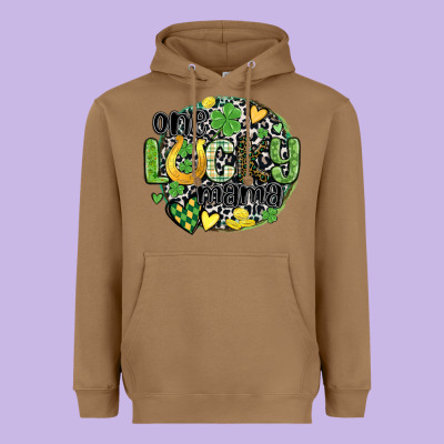 One Lucky Mama Heavyweight Hoodie Designed By Maliassmallbusiness