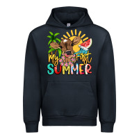 Navy My first summer baby cow Urban Hoodie - NancyCooperArtShop