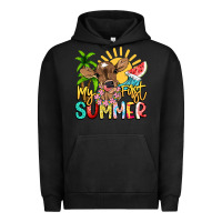 Pigment Black My first summer baby cow Urban Hoodie - NancyCooperArtShop