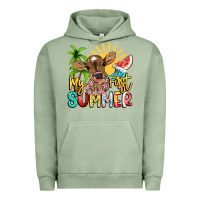 Pigment Oil Green My first summer baby cow Urban Hoodie - NancyCooperArtShop