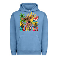 Pigment Pebble Blue My first summer baby cow Urban Hoodie - NancyCooperArtShop