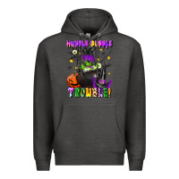 Charcoal Heather hubble bubble trouble Premium Hoodie - LillyAllenDesigns