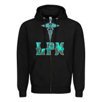 Black licensed practical nurse medical symbol Zipper Hoodie - BarkalooDesign