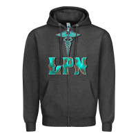 Charcoal Heather licensed practical nurse medical symbol Zipper Hoodie - BarkalooDesign