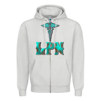 Dove Grey licensed practical nurse medical symbol Zipper Hoodie - BarkalooDesign