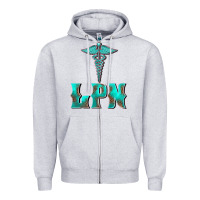 Heather Grey licensed practical nurse medical symbol Zipper Hoodie - BarkalooDesign
