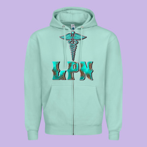 Licensed Practical Nurse Medical Symbol Zipper Hoodie Designed By Barkaloodesign