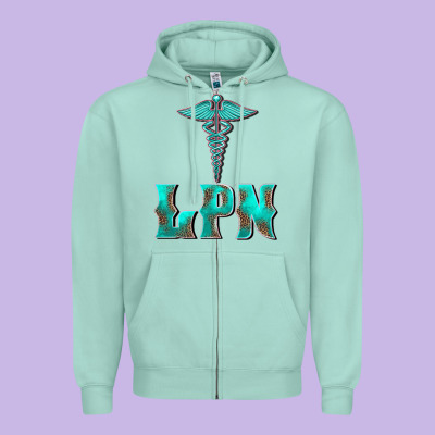 Licensed Practical Nurse Medical Symbol Zipper Hoodie Designed By Barkaloodesign