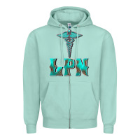 Seafoam licensed practical nurse medical symbol Zipper Hoodie - BarkalooDesign
